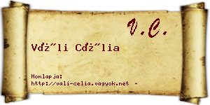 Váli Célia névjegykártya